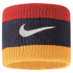 Nike Swoosh Schweißbänder 2er Pack - dunkelblau/rot/gelb...