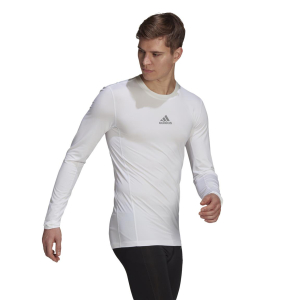 adidas Techfit Top Long Sleeve Funktionsshirt langarm - weiß - Größe M
