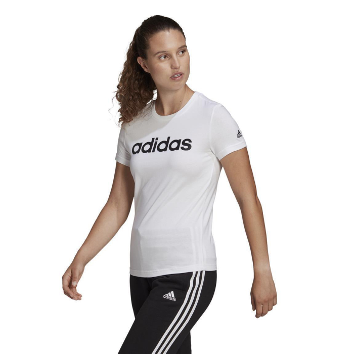 adidas Essentials Slim T-Shirt Baumwolle Damen - weiß - Größe XS
