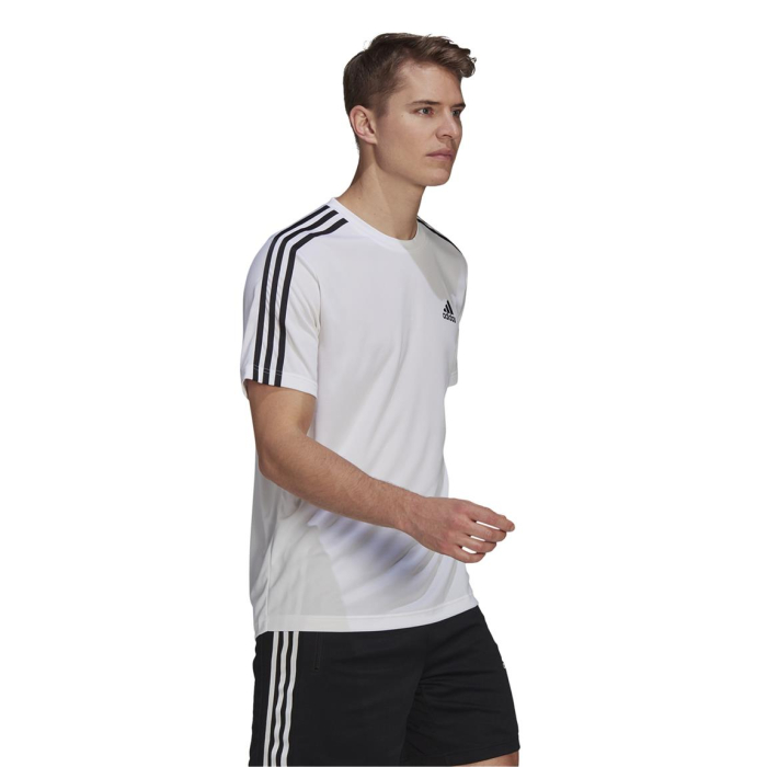 adidas 3-Streifen T-Shirt Herren - weiß - Größe L