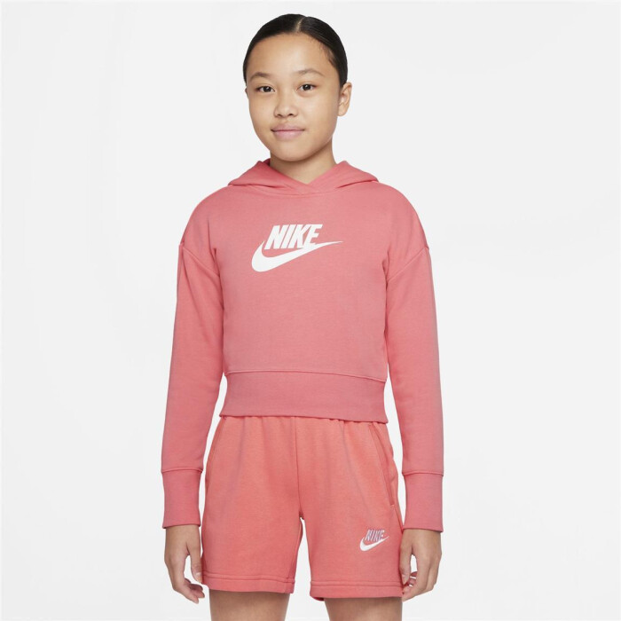 Nike Sportswear Club Kapuzenpullover Baumwolle Kinder - pink - Größe L (147-158)