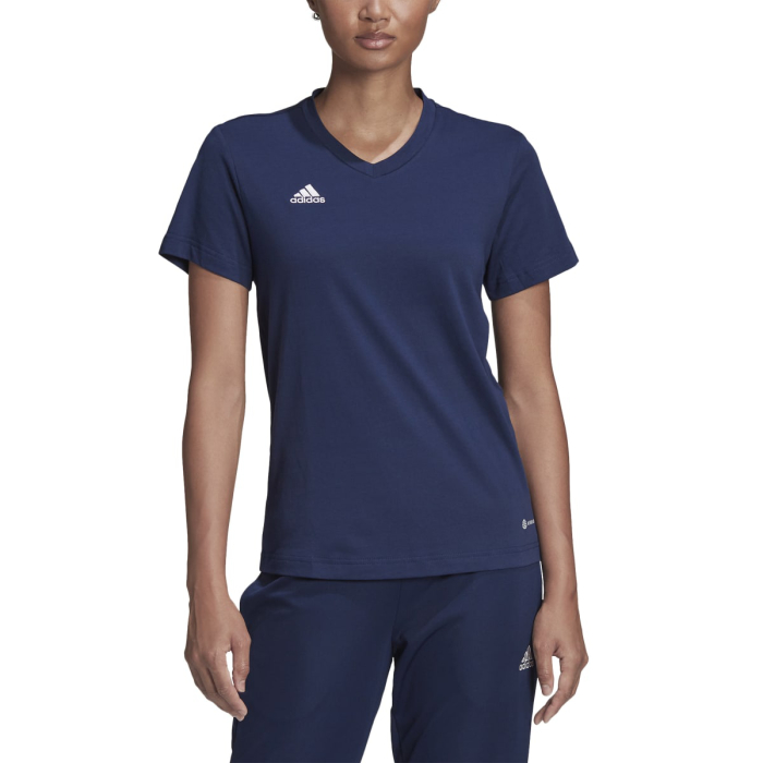 adidas Entrada 22 T-Shirt Baumwolle Damen - blau - Größe L